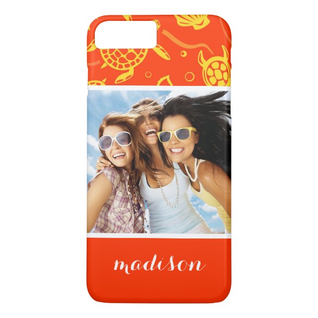 Add Your Photo | Orange Beach Pattern Case-Mate iPhone Case (Back)