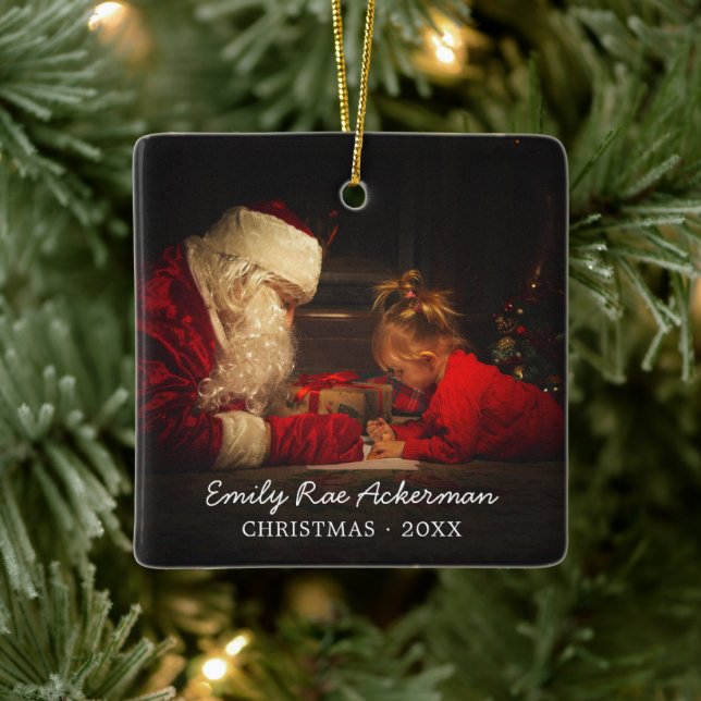 Add Your Photo | Personalised Christmas Ceramic Ornament (Tree)