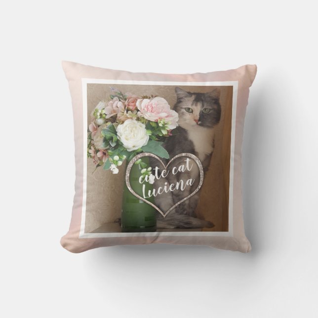 Add your photo, Personalised Throw Pillow (Front)