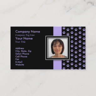 ADD YOUR PHOTO Pet Grooming Paw Print Appointment Card