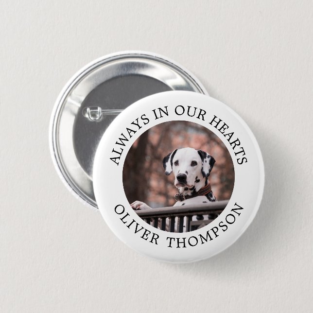 Add Your Photo - Pet Memorial 6 Cm Round Badge (Front & Back)