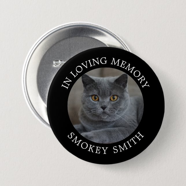 Add Your Photo - Pet Memorial 7.5 Cm Round Badge (Front & Back)