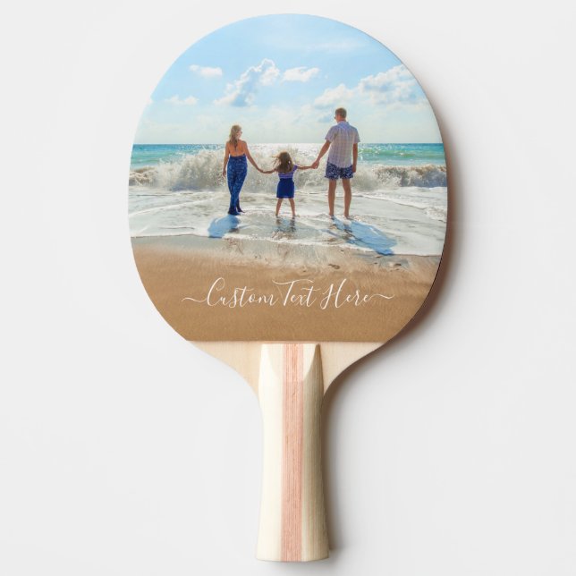 Add Your Photo Ping Pong Paddle with Custom Text (Front)