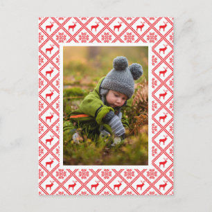 Add Your Photo Reindeer Sweater Christmas Postcard