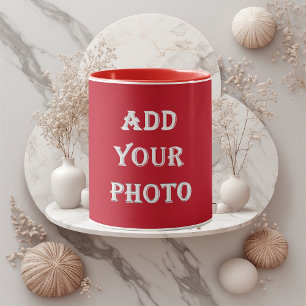 Add Your Photo Romantic Red Personalized NewlyWeds Mug