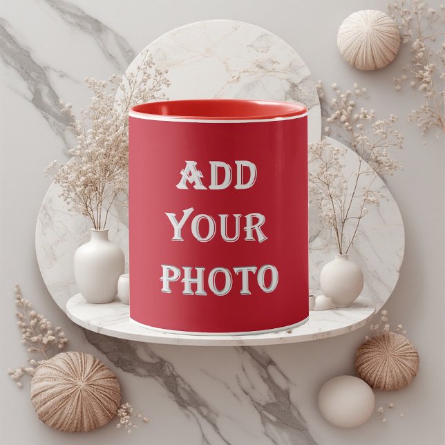 Add Your Photo Romantic Red Personalized NewlyWeds Mug (Add Your Photo Romantic Red Personalized NewlyWeds Mug)