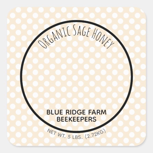 Add Your Photo Rustic Farm Honey Food Labels (Front)
