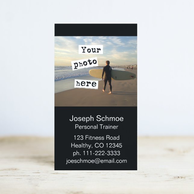 Add Your Photo | Simple Black Professional Business Card (Creator Uploaded)