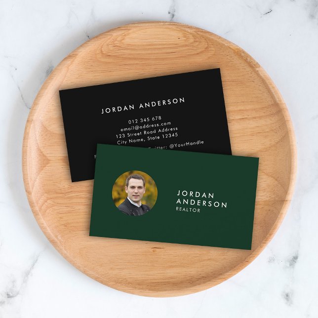 Add Your Photo Simple Minimalist Editable Colour Business Card (Creator Uploaded)