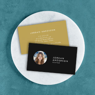 Add Your Photo Simple Minimalist Editable Colour Business Card