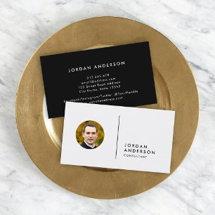 Add Your Photo Simple Separator Editable Color Business Card