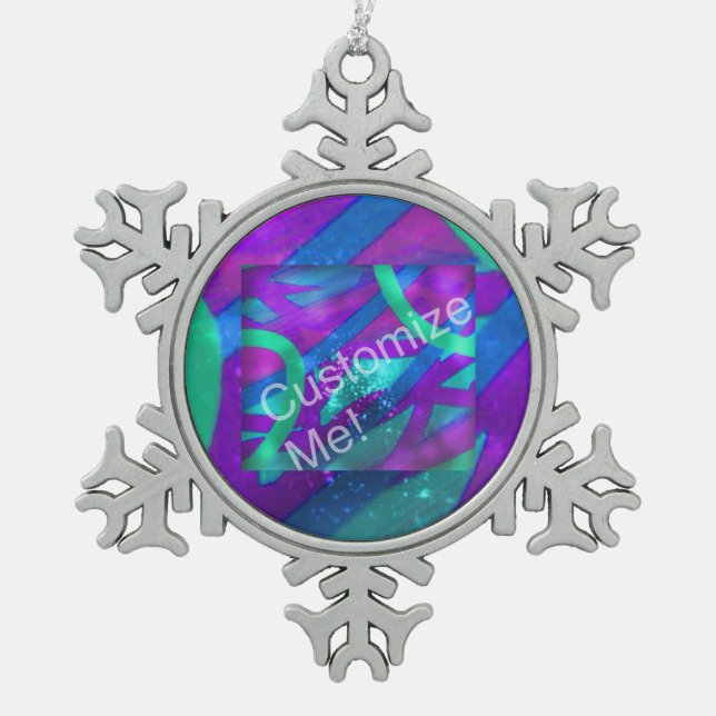 Add Your Photo Snowflake Pewter Christmas Ornament (Front)