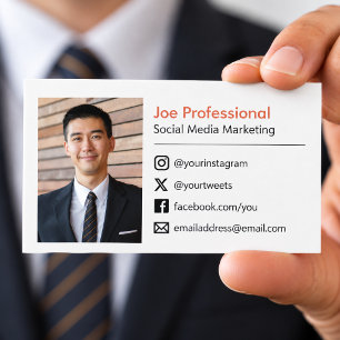 Add Your Photo Social Media Logo Business Card