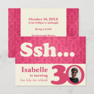 Add your photo ssh surprise 30th birthday invite