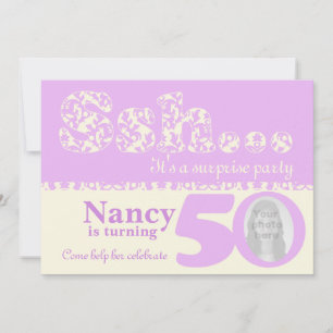 Add your photo ssh surprise 50th birthday invite