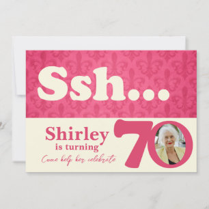 Add your photo ssh surprise 70th birthday invite