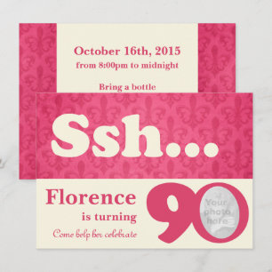 Add your photo ssh surprise 90th birthday invite