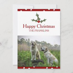 Add Your Photo Sweet Christmas Holly Holiday Card