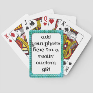 Add Your Photo Teal Frame Bicycle® Play Playing Cards