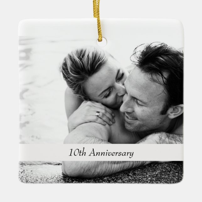 Add Your Photo Template Wedding Anniversary Gifts Ceramic Ornament (Front)