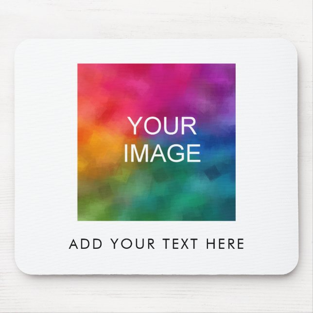 Add Your Photo Text Business Logo Image Template Mouse Mat (Front)