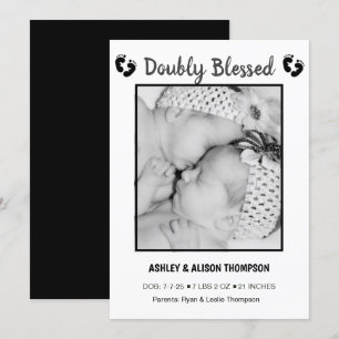 Add Your Photo Twins Birth Announcement