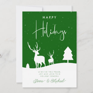 ADD YOUR PHOTO Winter Deer Snowflakes Invitation