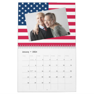 Add Your Photos American Flag Patriotic 2025 Calendar