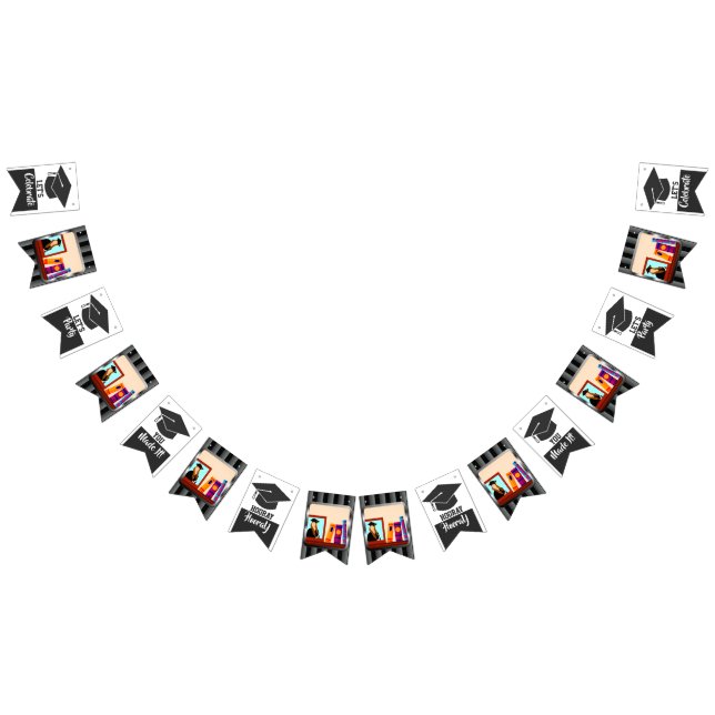 Add Your Photos Graduation Party Celebrate Grads Bunting (All)