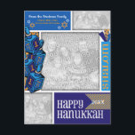 ADD YOUR PHOTOS Hanukkah Whimsical Dreidel Holiday Postcard<br><div class="desc">Upload your favorite photos into this whimsical Hanukkah card frame and then personalize it with the relationship (friends,  neighbors,  family,  etc),  Then add your family name. Don't forget to put in the holiday year.</div>