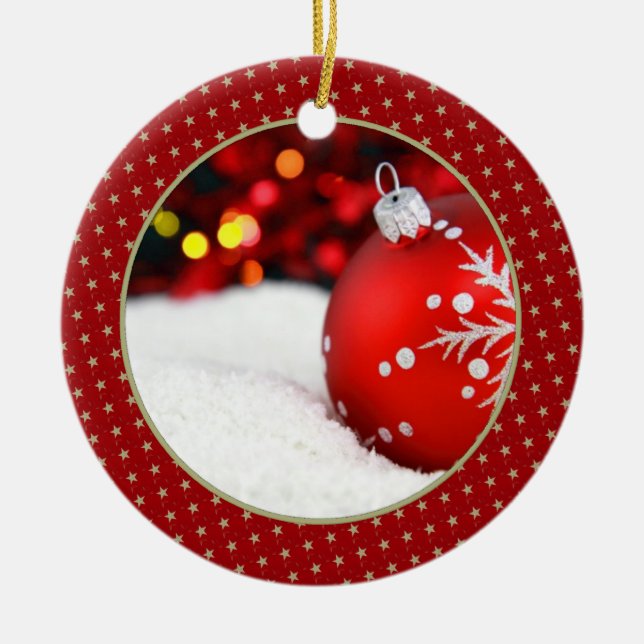 Add Your Picture Gold Star Keepsake Ornament (Front)