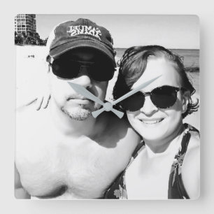 Add your Picture Personalised Couple Square Wall Clock