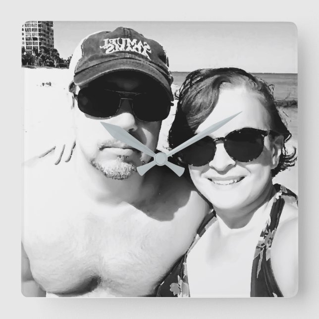 Add your Picture Personalised Couple Square Wall Clock (Front)