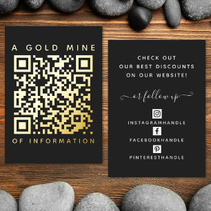 Add Your QR Code Black Gold Discount Card