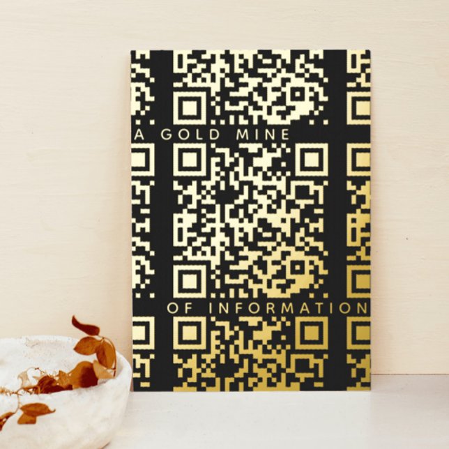  Add Your QR Code Black & Gold Funny Discount Card (Creator Uploaded)