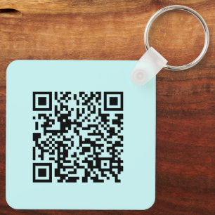 Add Your QR Code Promotional Business Cool Aqua Key Ring