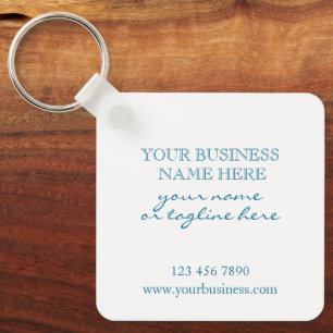 Add Your QR Code Promotional Business Simple Aqua  Key Ring