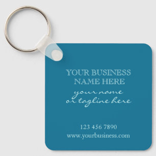 Add Your QR Code Promotional Business Turquoise Key Ring