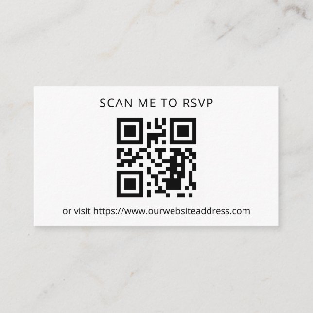 Add Your QR Code RSVP Wedding Enclosure Card (Front)