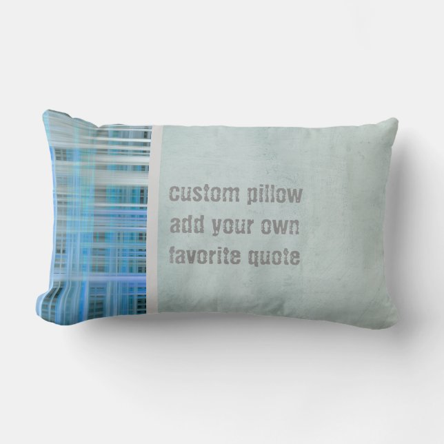 add your quote blue plaid custom pillow (Front)