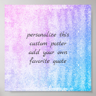 add your quote distressed style blue and purple poster