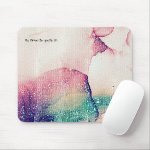 Add Your Quote Saying Watercolor Ink Texture #1 Mouse Mat