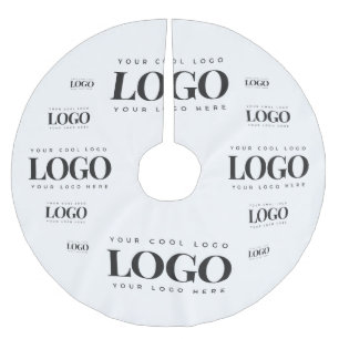 Add Your Rectangle Business Custom Logo Pattern Brushed Polyester Tree Skirt