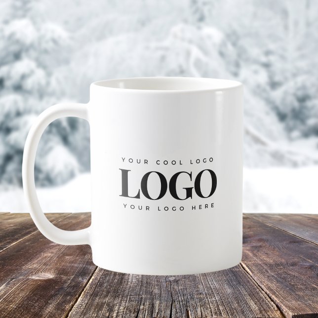 Add Your Rectangle Business Logo Simple Minimalist Coffee Mug (Creator Uploaded)
