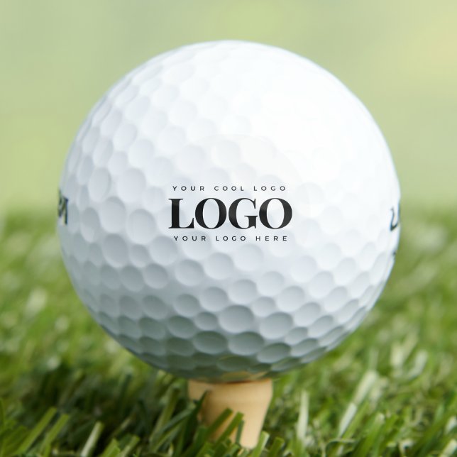 Add Your Rectangle Business Logo Simple Minimalist Golf Balls (Creator Uploaded)