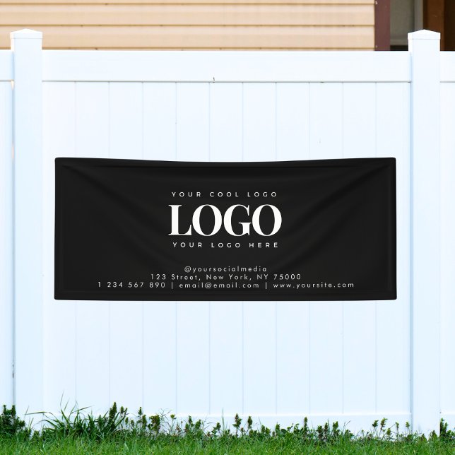 Add Your Rectangle Business Logo & Text Minimalist Banner (Creator Uploaded)