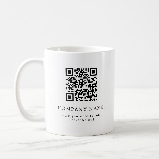 Add Your RQ Code Simple Clean Company Mug (Left)