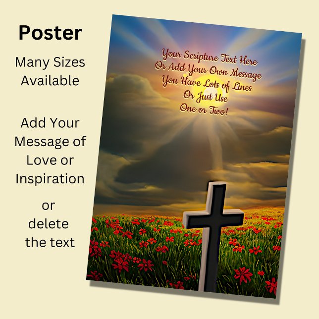 Add Your Scripture, Christian Sunshine Over Clouds Poster (Creator Uploaded)