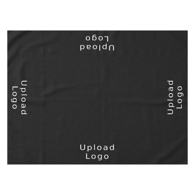 Add Your Simple Business Logo Restaurant Black Tablecloth (Front (Horizontal))