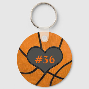 Add Your Team Players Number Basketball Key Chain
